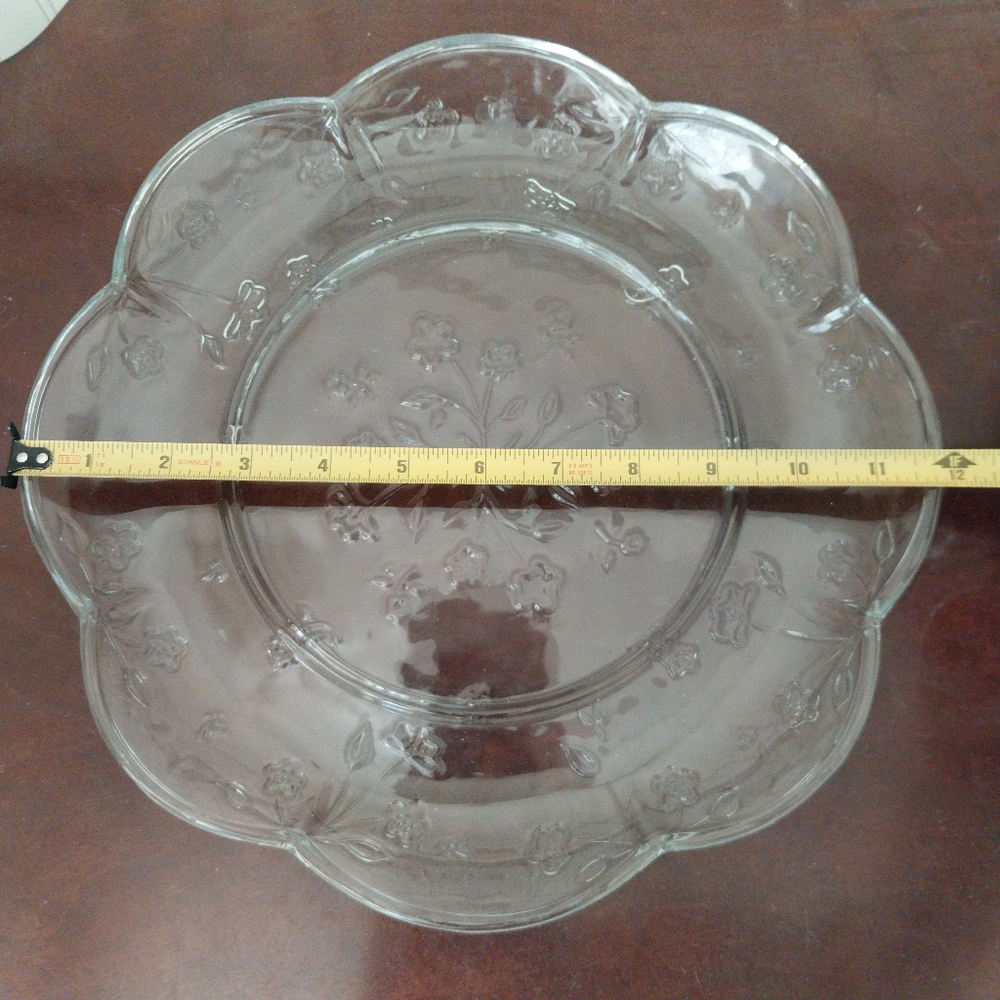 Vintage Anchor Hocking Savannah Cheese and Cracker Plate Floral Serving Platter - Picture 11 of 13